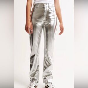 NWT Abercrombie & Fitch Metallic The ‘90s Straight Ultra High Rise Pants - 28/6